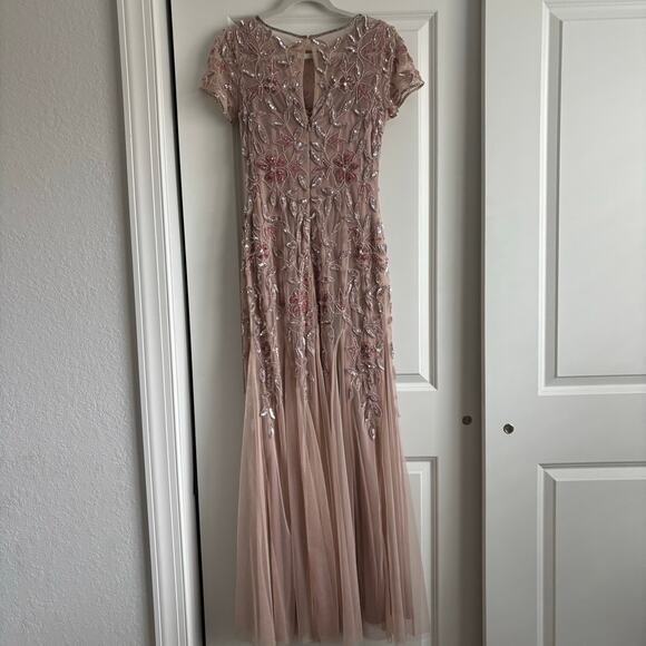 Adrianna Papell Embellished Maxi Dress in Blush - Picture 3 of 16